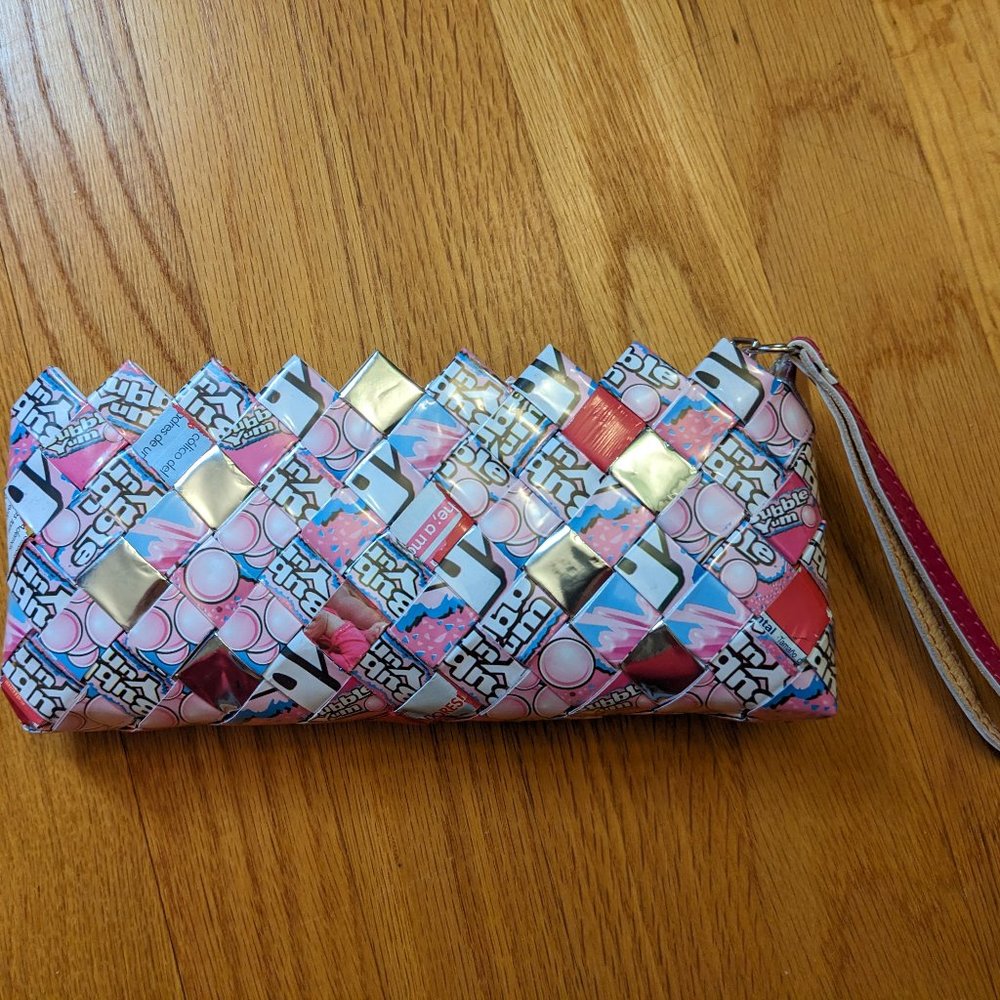 Bubble yum wrapper clutch